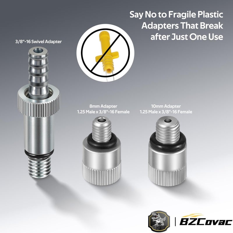 Bzcovac Lower Unit Gear Oil Pump for Standard Quart Bottles - 8cc Pump, 8mm & 10mm Adapters, 3/8" Metal Swivel - Outboard Motors Gear Lube Pump for Mercury, Yamaha, Suzuki, and More - Image 5